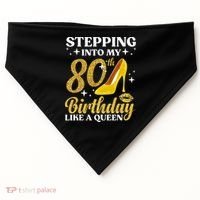 80th Birthday Art For Ladies Turning 80 Gag USA-Made Doggie Bandana thumb 0