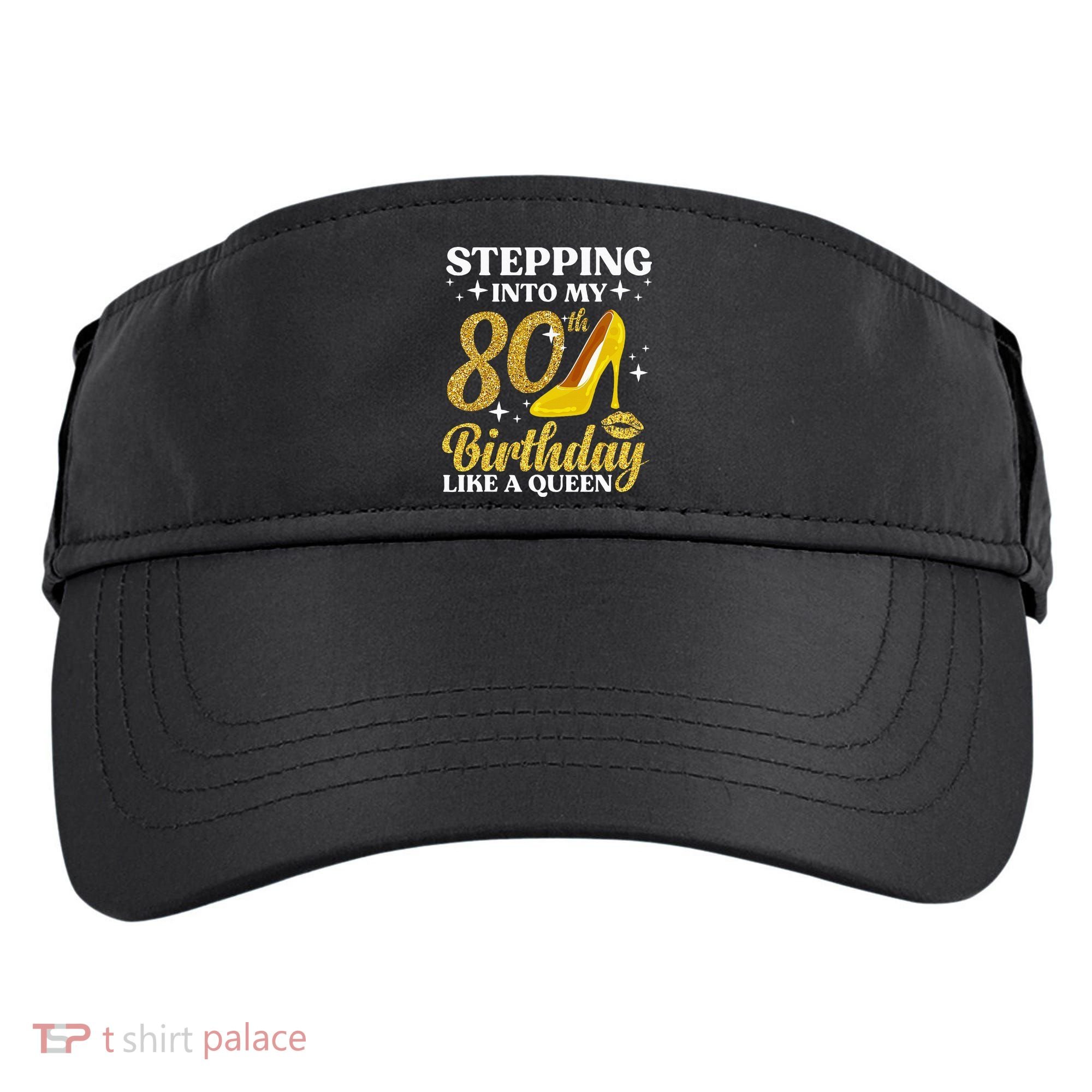 80th Birthday Art For Ladies Turning 80 Gag Adult Drive Performance Visor