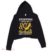 80th Birthday Art For Ladies Turning 80 Gag Crop Fleece Hoodie thumb 0