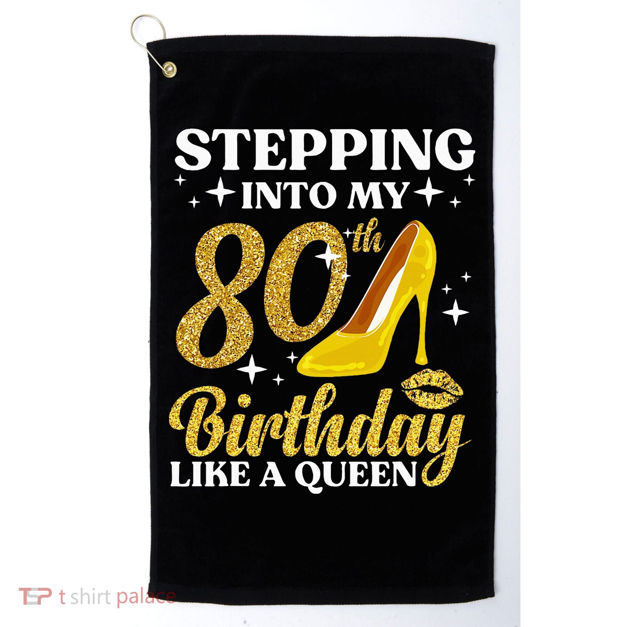 80th Birthday Art For Ladies Turning 80 Gag Golf Towel