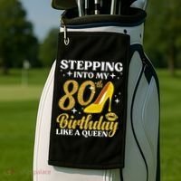 80th Birthday Art For Ladies Turning 80 Gag Golf Towel thumb 2