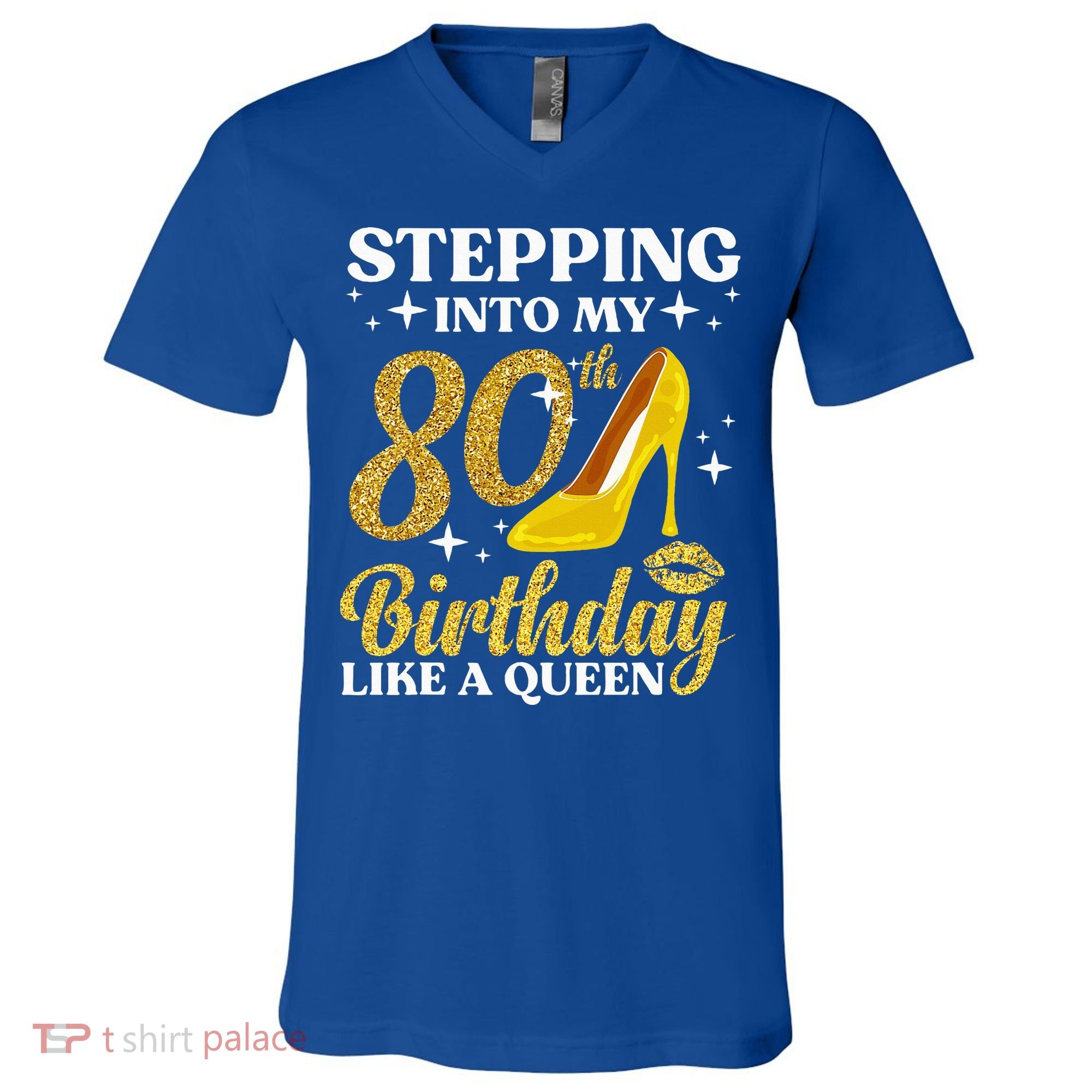 80th Birthday Art For Ladies Turning 80 Gag V-Neck T-Shirt
