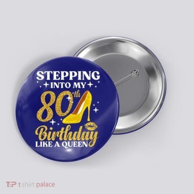 80th Birthday Art For Ladies Turning 80 Gag Button