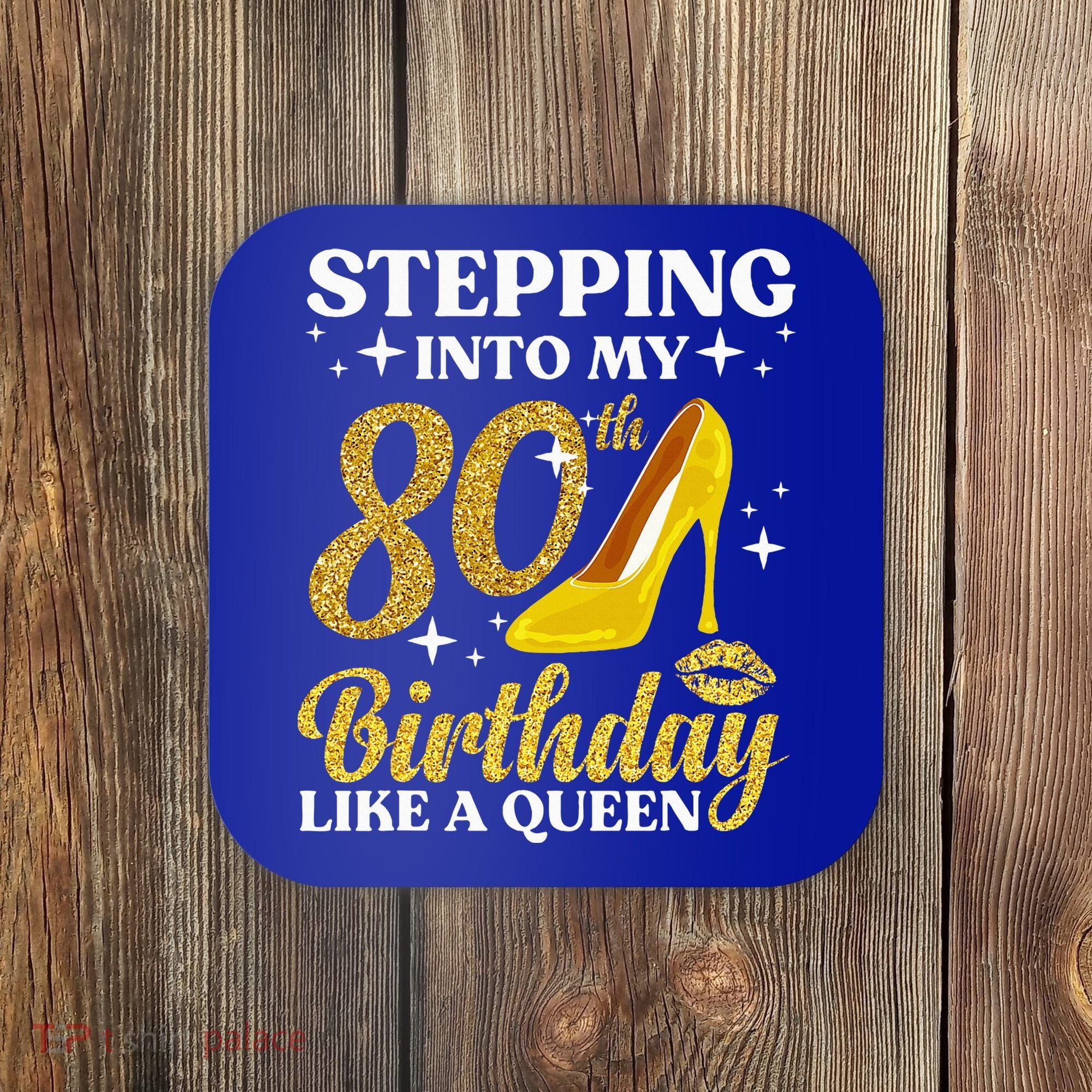 80th Birthday Art For Ladies Turning 80 Gag Coaster