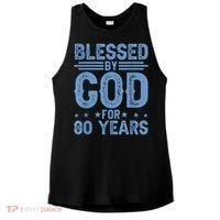 80th Birthday Blessed By God For 80 Years Ladies PosiCharge Tri-Blend Wicking Tank thumb 0