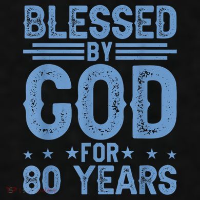 80th Birthday Blessed By God For 80 Years Ladies PosiCharge Tri-Blend Wicking Tank