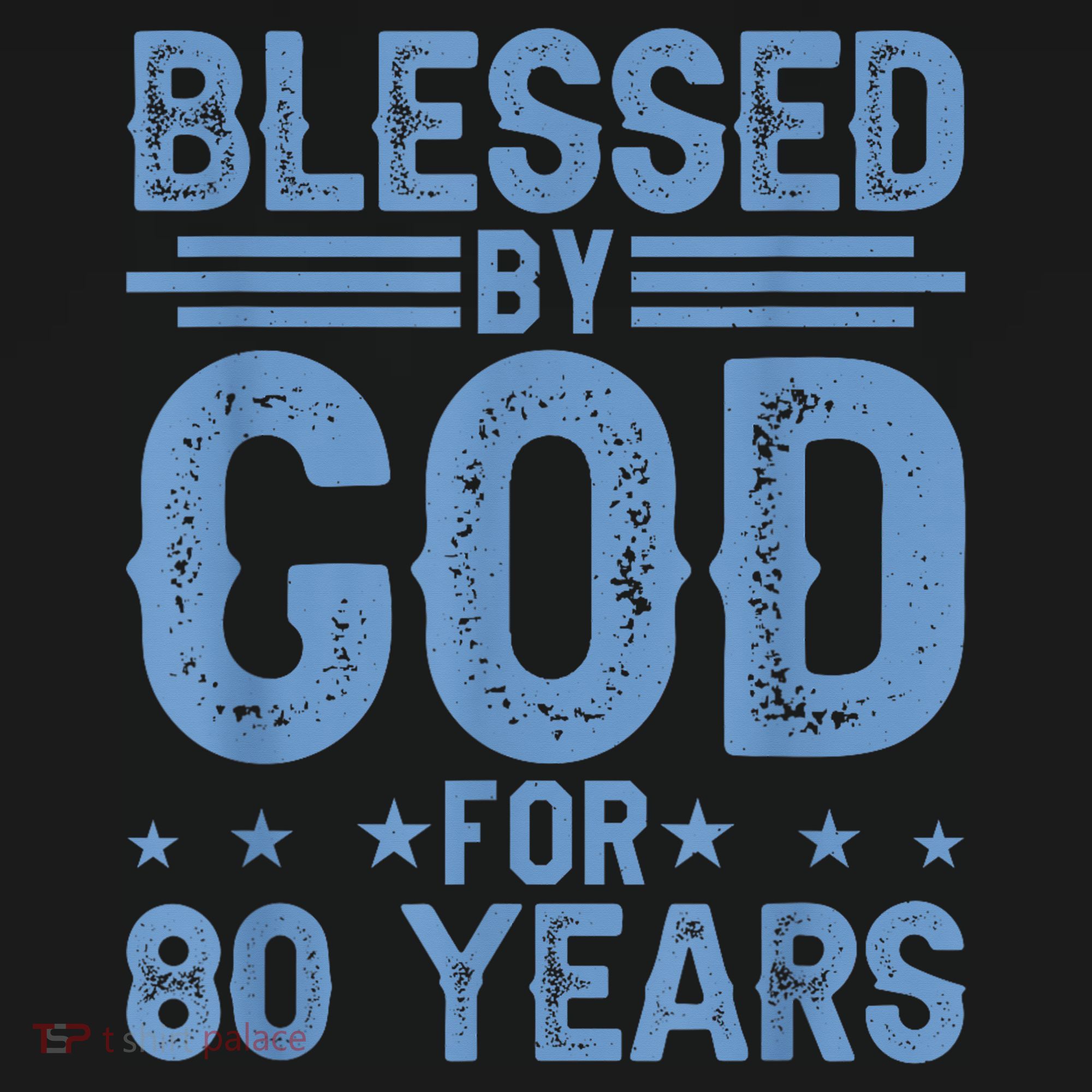80th Birthday Blessed By God For 80 Years USA-Made Doggie Bandana