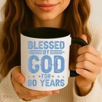 80th Birthday Blessed By God For 80 Years Coffee Mug thumb 3