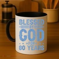 80th Birthday Blessed By God For 80 Years Coffee Mug thumb 4