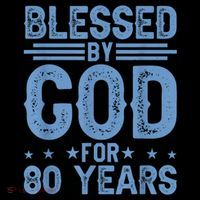 80th Birthday Blessed By God For 80 Years Women's Hoodie thumb 2