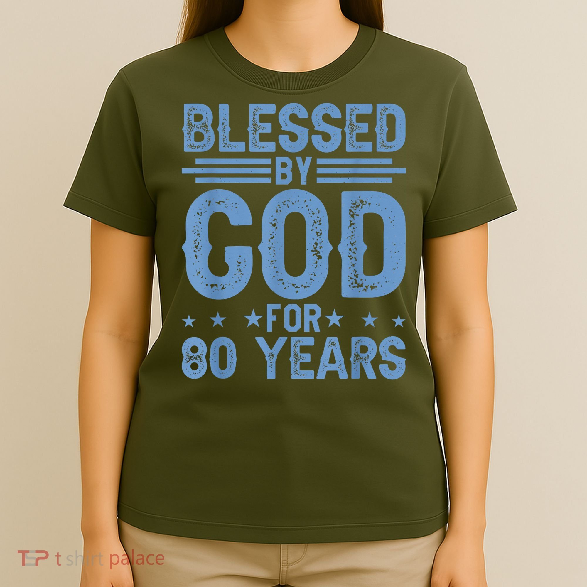 80th Birthday Blessed By God For 80 Years T-Shirt