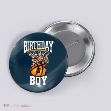 8th Birthday Basketball 8 Years Old Gift Button
