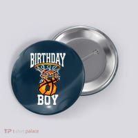 8th Birthday Basketball 8 Years Old Gift Button thumb 0