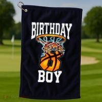 8th Birthday Basketball 8 Years Old Gift Golf Towel thumb 1