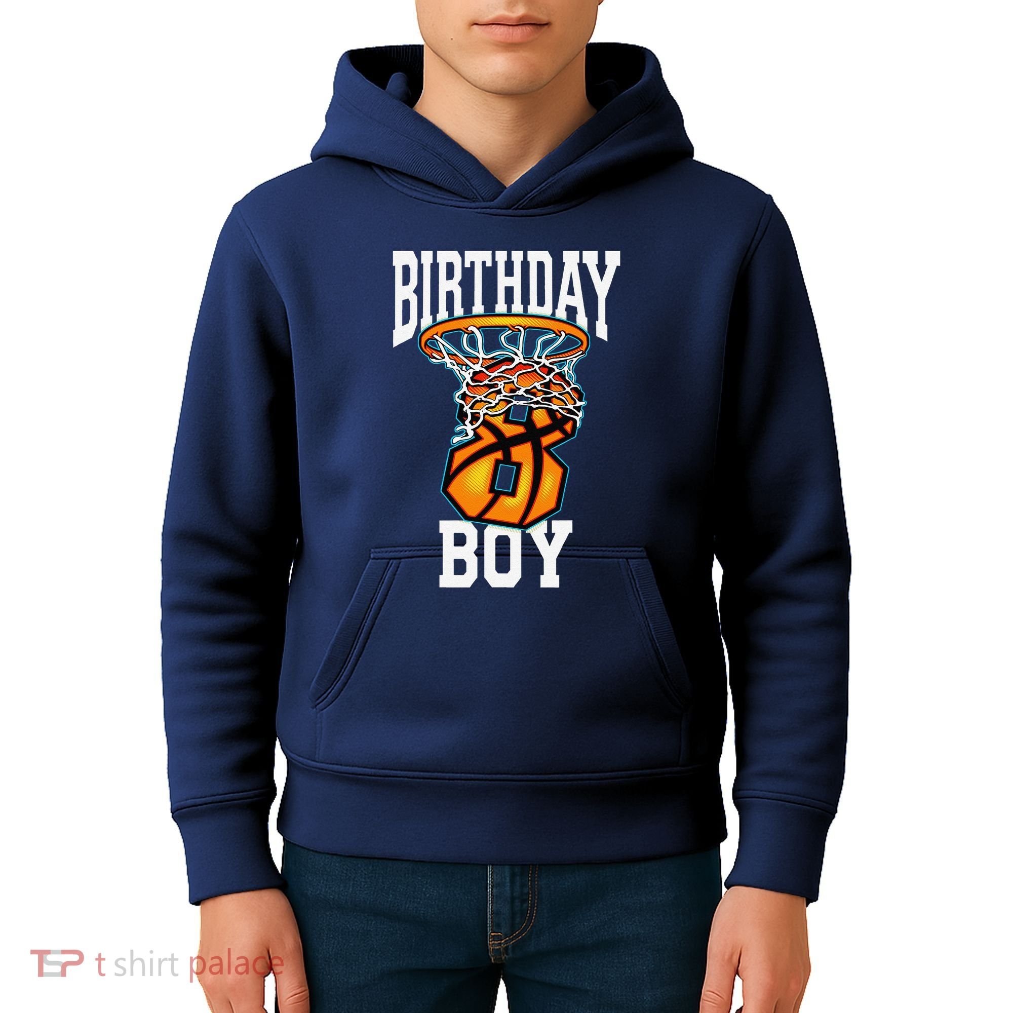 8th Birthday Basketball 8 Years Old Gift Kids Hoodie