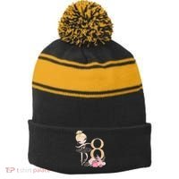 8th Birthday Ballerina Dancer Ballet Black Tutu Stripe Pom Pom Beanie thumb 0
