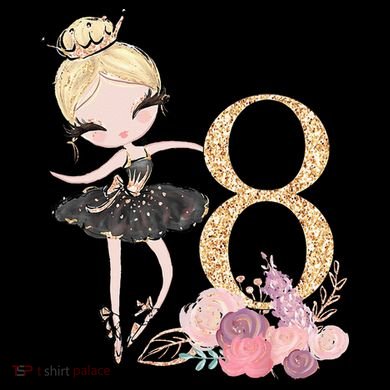 8th Birthday Ballerina Dancer Ballet Black Tutu Stripe Pom Pom Beanie