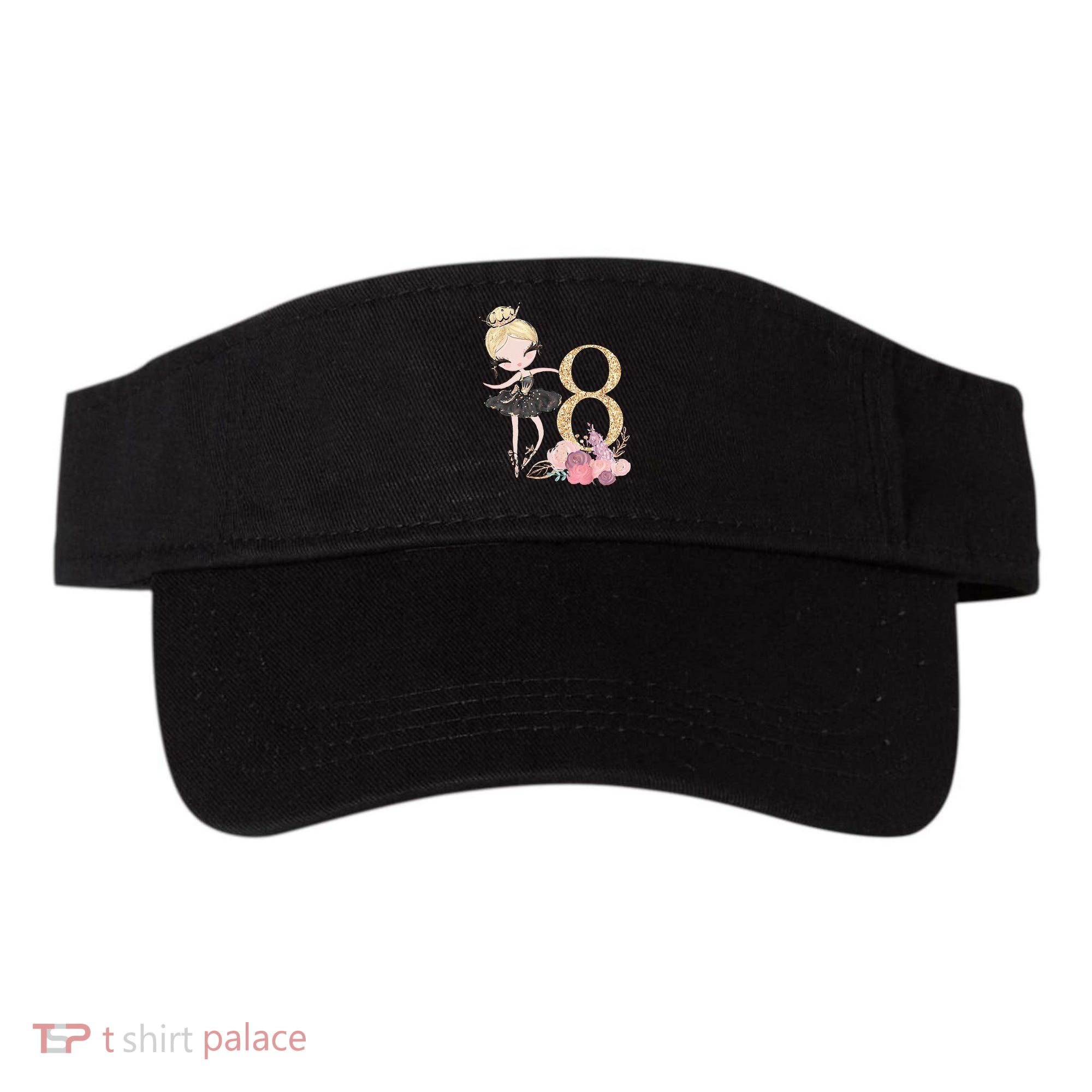 8th Birthday Ballerina Dancer Ballet Black Tutu Visor