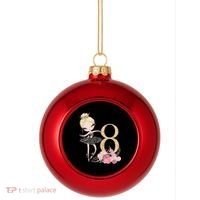 8th Birthday Ballerina Dancer Ballet Black Tutu Plastic Christmas Ball Ornament thumb 0