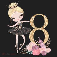 8th Birthday Ballerina Dancer Ballet Black Tutu Kids Long Sleeve Plaid Pajama Set thumb 2