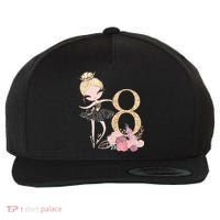 8th Birthday Ballerina Dancer Ballet Black Tutu Wool Snapback Cap thumb 0