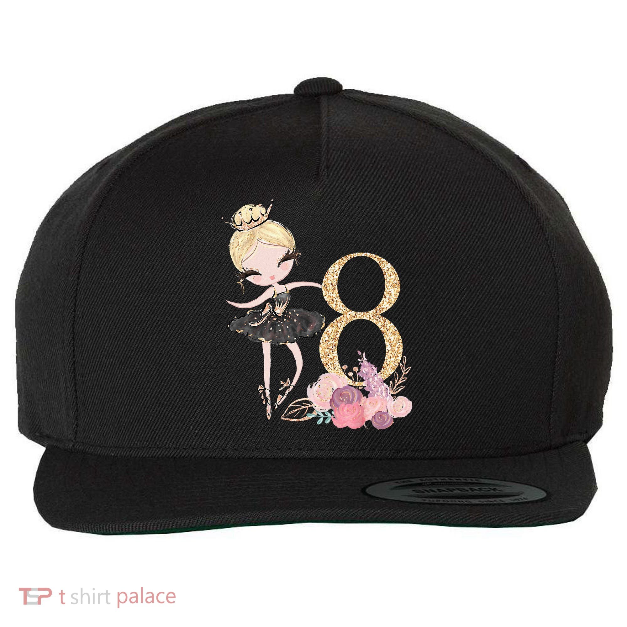 8th Birthday Ballerina Dancer Ballet Black Tutu Wool Snapback Cap