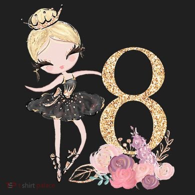 8th Birthday Ballerina Dancer Ballet Black Tutu Kids Plaid Pajama Set
