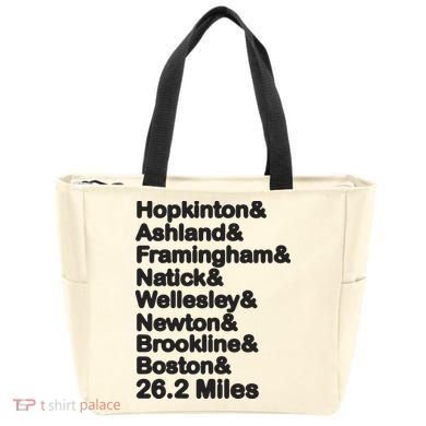 8 Boroughs Boston Running Marathon Running Tote Bag
