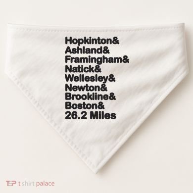 8 Boroughs Boston Running Marathon Running USA-Made Doggie Bandana