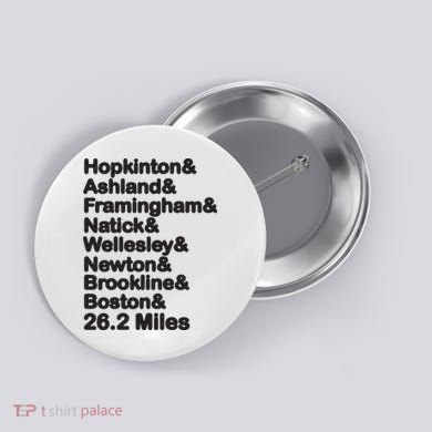 8 Boroughs Boston Running Marathon Running Button