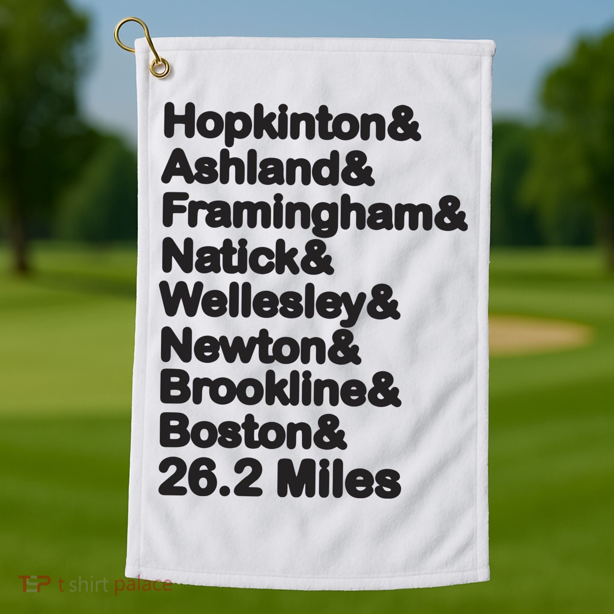 8 Boroughs Boston Running Marathon Running Golf Towel