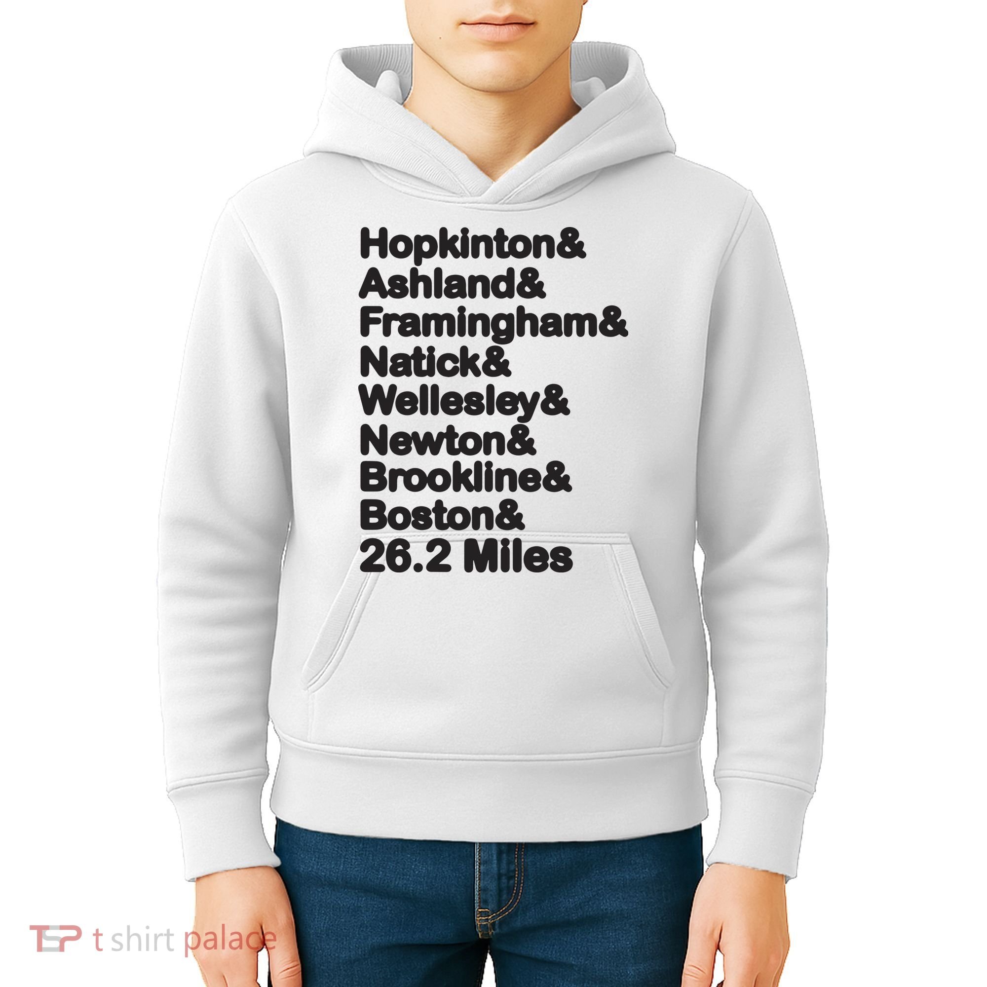 8 Boroughs Boston Running Marathon Running Kids Hoodie