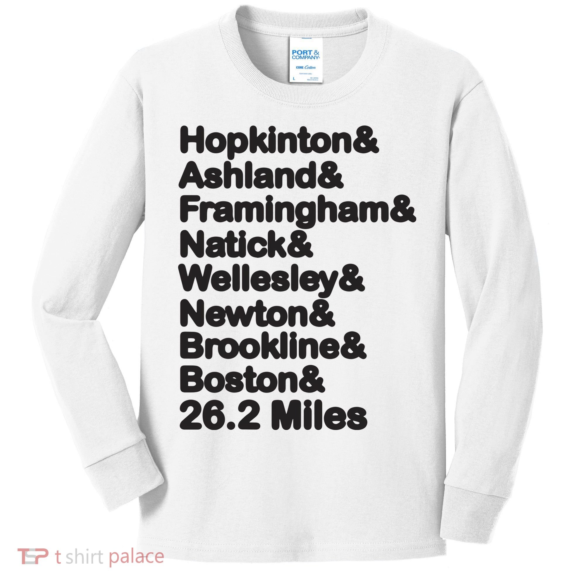 8 Boroughs Boston Running Marathon Running Kids Long Sleeve Shirt