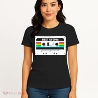 80th Birthday Best Of 1946 Cassette Mix Tape  Women's T-Shirt thumb 4