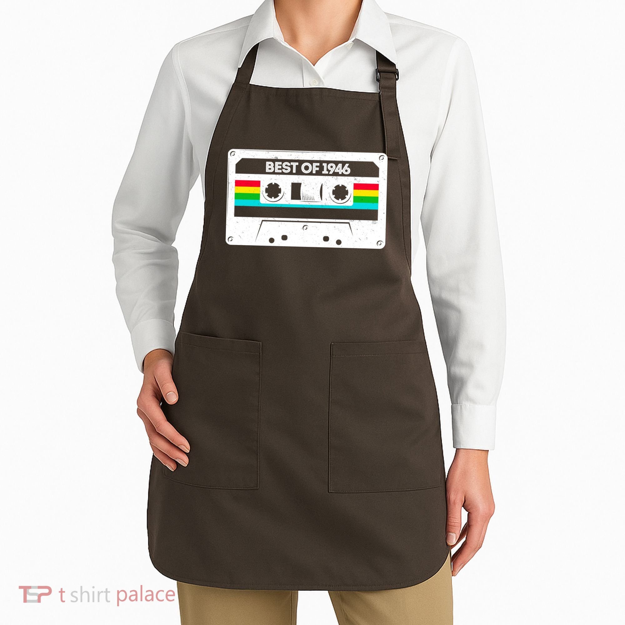 80th Birthday Best Of 1946 Cassette Mix Tape  Apron
