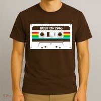 80th Birthday Best Of 1946 Cassette Mix Tape  T-Shirt thumb 3