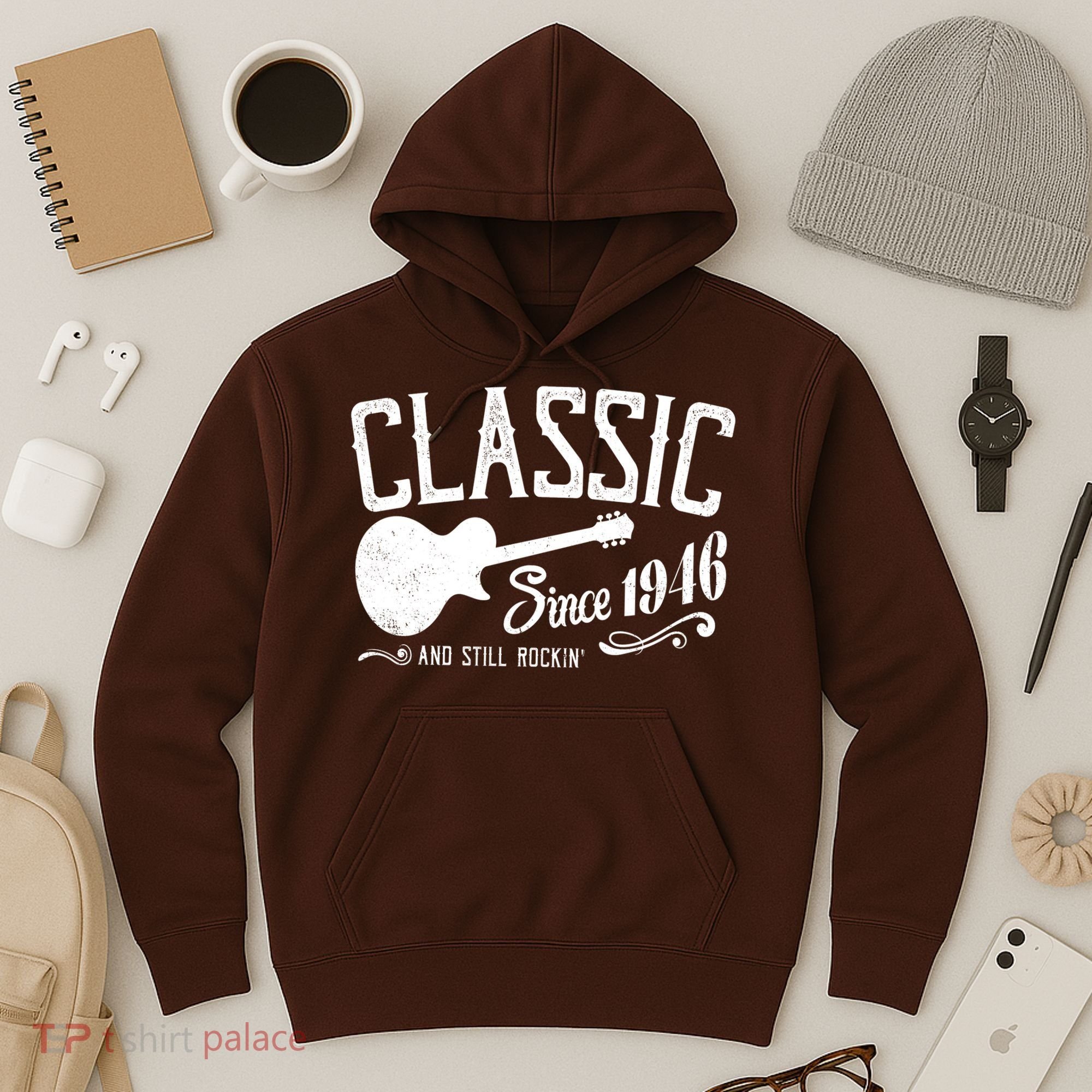 80th Birthday Classic Guitar Since 1946 And Still Rockin Hoodie