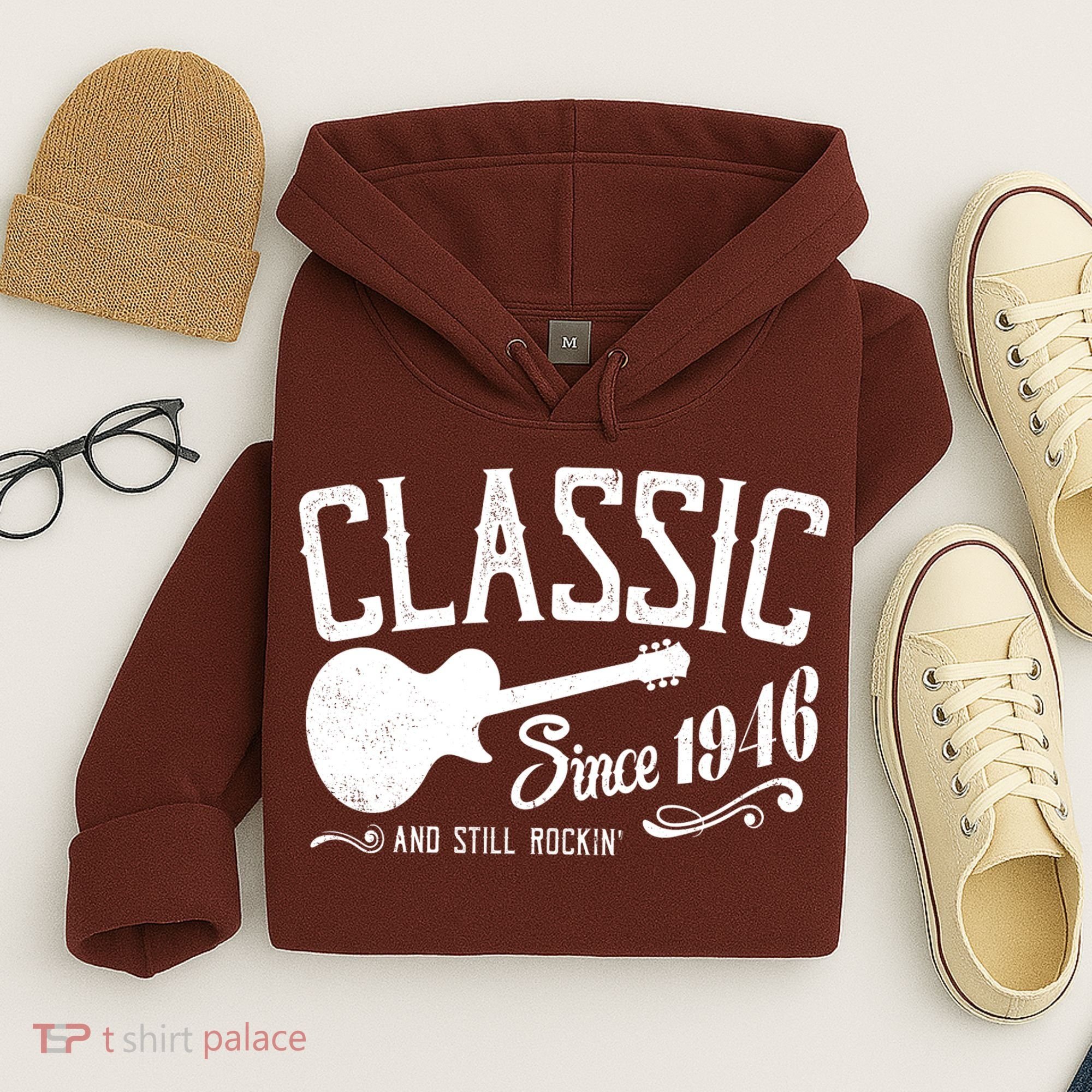 80th Birthday Classic Guitar Since 1946 And Still Rockin Hoodie