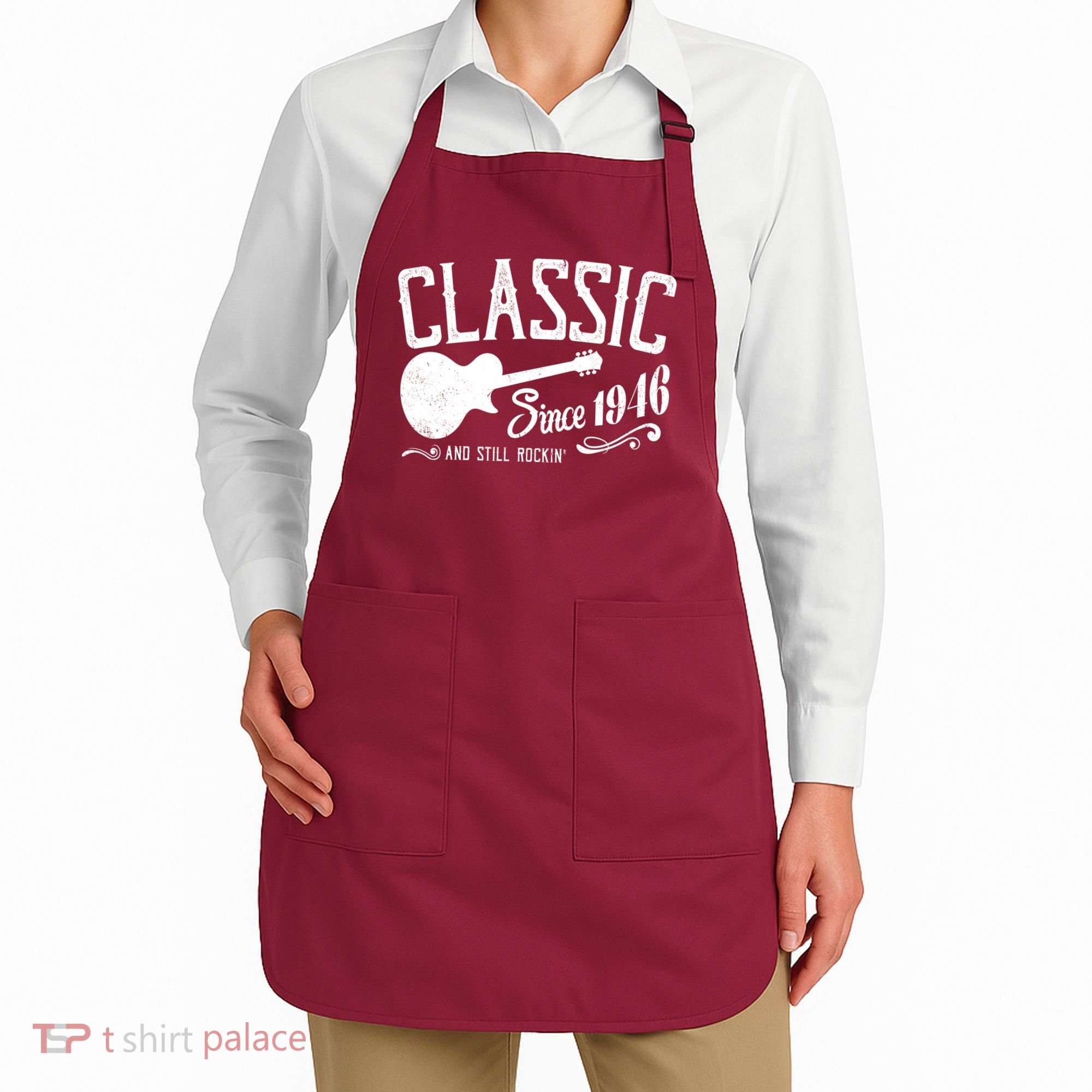 80th Birthday Classic Guitar Since 1946 And Still Rockin Apron