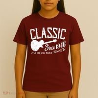 80th Birthday Classic Guitar Since 1946 And Still Rockin T-Shirt thumb 4