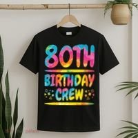 80th Birthday Crew Family, 80th Birthday Party Friends Group T-Shirt thumb 2