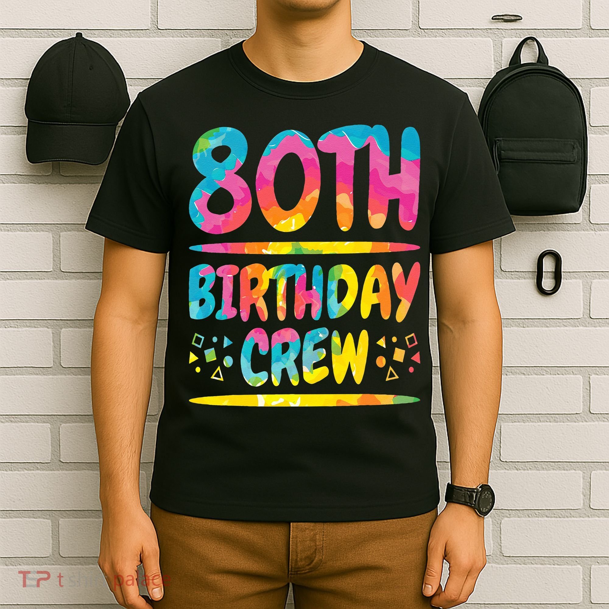 80th Birthday Crew Family, 80th Birthday Party Friends Group T-Shirt