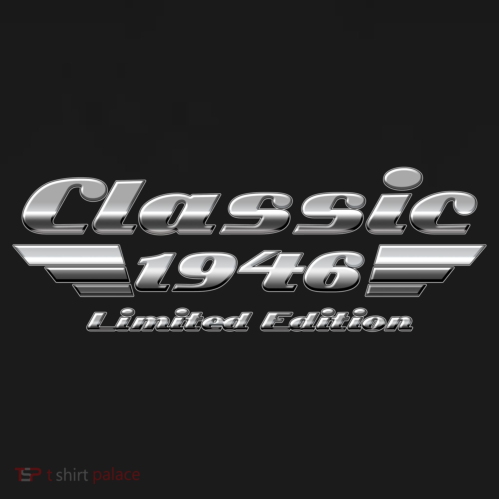 80th Birthday Classic 1946 Limited Edition Metallic Chrome Birthday T-Shirt