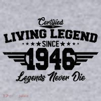 80th Birthday Certified Living Legend Since 1946 Legends Never Die Women's Racerback Cropped Tank thumb 2