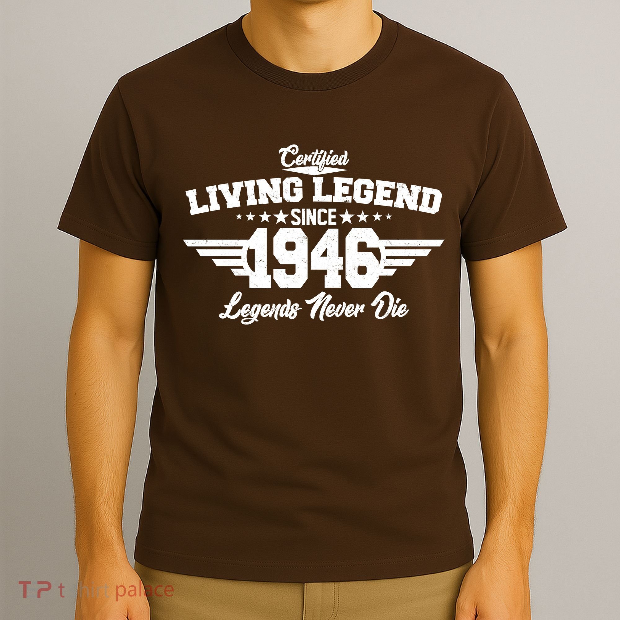80th Birthday Certified Living Legend Since 1946 Legends Never Die T-Shirt