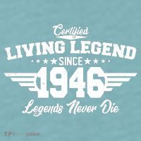 80th Birthday Certified Living Legend Since 1946 Legends Never Die Sueded Cloud Jersey T-Shirt thumb 2