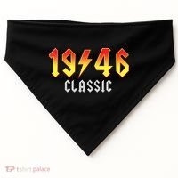 80th Birthday Classic 1946 Retro Rock Band USA-Made Doggie Bandana thumb 0