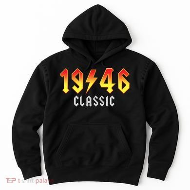 80th Birthday Classic 1946 Retro Rock Band Hoodie