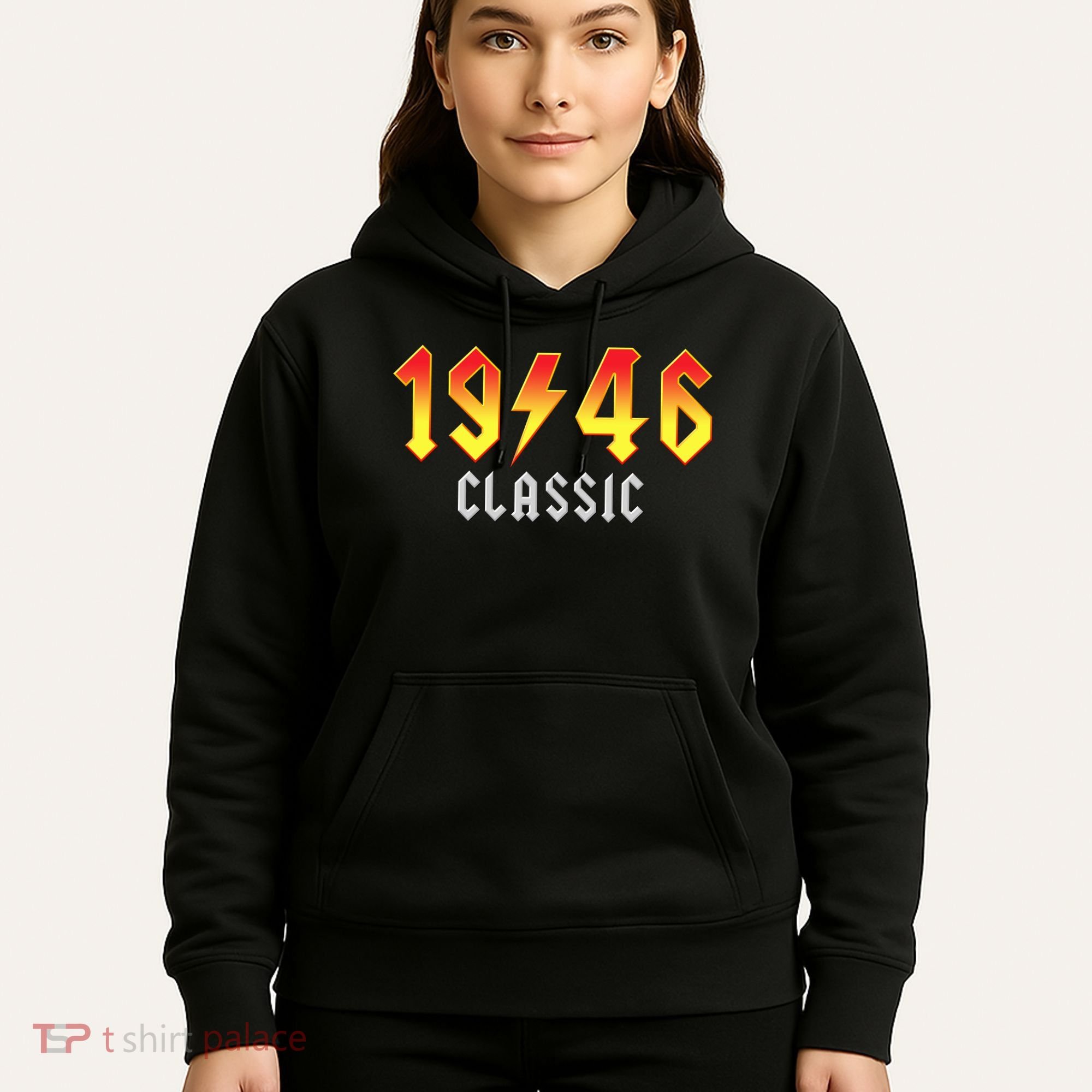 80th Birthday Classic 1946 Retro Rock Band Hoodie