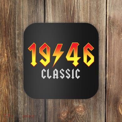 80th Birthday Classic 1946 Retro Rock Band Coaster
